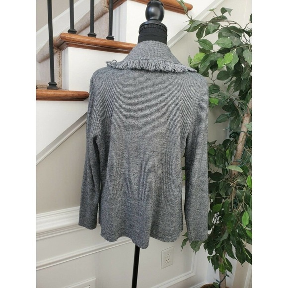 Karen Lessly Women's Gray 100% Acrlic Long Sleeve Collared Casual Jacket - Picture 6 of 10